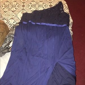 David’s Bridal one shoulder bridesmaid dress.